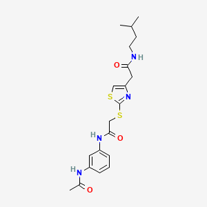 N-(3-acetamidophenyl)-2-((4-(2-(isopentylamino)-2-oxoethyl)thiazol-2-yl)thio)acetamide
