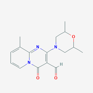 molecular formula C16H19N3O3 B2512185 2-(2,6-dimethylmorpholino)-9-methyl-4-oxo-4H-pyrido[1,2-a]pyrimidine-3-carbaldehyde CAS No. 326008-25-7