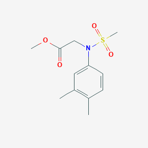 molecular formula C12H17NO4S B2512189 Methyl N-(3,4-dimethylphenyl)-N-(methylsulfonyl)glycinate CAS No. 425415-00-5