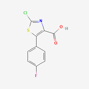 molecular formula C10H5ClFNO2S B2512224 2-Chloro-5-(4-fluorophenyl)thiazole-4-carboxylic acid CAS No. 1429903-78-5