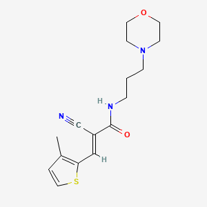 molecular formula C16H21N3O2S B2512242 (E)-2-cyano-3-(3-methylthiophen-2-yl)-N-(3-morpholin-4-ylpropyl)prop-2-enamide CAS No. 518350-44-2
