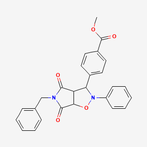 molecular formula C26H22N2O5 B2512246 methyl 4-(5-benzyl-4,6-dioxo-2-phenylhexahydro-2H-pyrrolo[3,4-d]isoxazol-3-yl)benzoate CAS No. 1005272-87-6