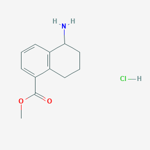 molecular formula C12H16ClNO2 B2512252 Methyl 5-amino-5,6,7,8-tetrahydronaphthalene-1-carboxylate hydrochloride CAS No. 187389-87-3