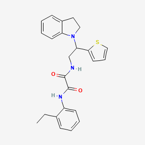 molecular formula C24H25N3O2S B2512262 N1-(2-ethylphenyl)-N2-(2-(indolin-1-yl)-2-(thiophen-2-yl)ethyl)oxalamide CAS No. 898424-40-3
