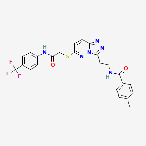 B2512270 4-methyl-N-(2-(6-((2-oxo-2-((4-(trifluoromethyl)phenyl)amino)ethyl)thio)-[1,2,4]triazolo[4,3-b]pyridazin-3-yl)ethyl)benzamide CAS No. 872994-99-5