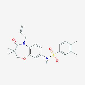 molecular formula C22H26N2O4S B2512304 N-(5-allyl-3,3-dimethyl-4-oxo-2,3,4,5-tetrahydrobenzo[b][1,4]oxazepin-8-yl)-3,4-dimethylbenzenesulfonamide CAS No. 922123-57-7