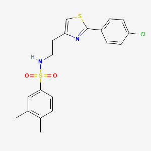 molecular formula C19H19ClN2O2S2 B2512336 N-{2-[2-(4-chlorophenyl)-1,3-thiazol-4-yl]ethyl}-3,4-dimethylbenzene-1-sulfonamide CAS No. 933231-22-2