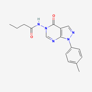 molecular formula C16H17N5O2 B2512341 N-(4-oxo-1-(p-tolyl)-1H-pyrazolo[3,4-d]pyrimidin-5(4H)-yl)butyramide CAS No. 899736-94-8