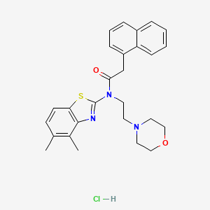 molecular formula C27H30ClN3O2S B2512342 N-(4,5-dimethylbenzo[d]thiazol-2-yl)-N-(2-morpholinoethyl)-2-(naphthalen-1-yl)acetamide hydrochloride CAS No. 1329876-77-8