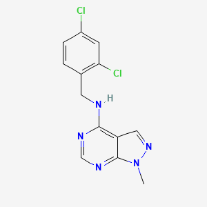 molecular formula C13H11Cl2N5 B2512370 N-(2,4-dichlorobenzyl)-1-methyl-1H-pyrazolo[3,4-d]pyrimidin-4-amine CAS No. 869073-40-5