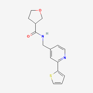 molecular formula C15H16N2O2S B2512426 N-{[2-(thiophen-2-yl)pyridin-4-yl]methyl}oxolane-3-carboxamide CAS No. 1903919-48-1