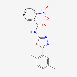 molecular formula C17H14N4O4 B2512434 N-[5-(2,5-dimethylphenyl)-1,3,4-oxadiazol-2-yl]-2-nitrobenzamide CAS No. 891122-89-7