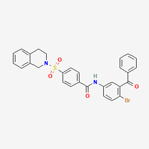 molecular formula C29H23BrN2O4S B2512463 N-(3-benzoyl-4-bromophenyl)-4-((3,4-dihydroisoquinolin-2(1H)-yl)sulfonyl)benzamide CAS No. 391876-51-0