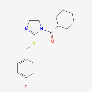 cyclohexyl(2-((4-fluorobenzyl)thio)-4,5-dihydro-1H-imidazol-1-yl)methanone