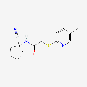 molecular formula C14H17N3OS B2512472 N-(1-cyanocyclopentyl)-2-[(5-methylpyridin-2-yl)sulfanyl]acetamide CAS No. 1223721-13-8