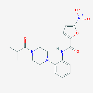 molecular formula C19H22N4O5 B251252 5-nitro-N-[2-(4-isobutyryl-1-piperazinyl)phenyl]-2-furamide 