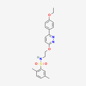 molecular formula C22H25N3O4S B2512529 N-(2-((6-(4-ethoxyphenyl)pyridazin-3-yl)oxy)ethyl)-2,5-dimethylbenzenesulfonamide CAS No. 920169-23-9