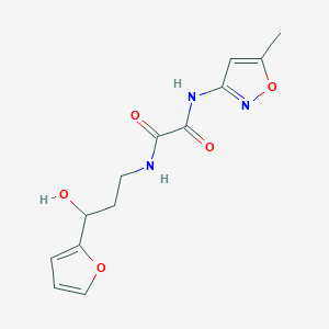 molecular formula C13H15N3O5 B2512537 N1-(3-(furan-2-yl)-3-hydroxypropyl)-N2-(5-methylisoxazol-3-yl)oxalamide CAS No. 1421473-79-1
