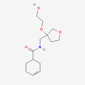 molecular formula C14H23NO4 B2512579 N-{[3-(2-hydroxyethoxy)oxolan-3-yl]methyl}cyclohex-3-ene-1-carboxamide CAS No. 2310208-39-8