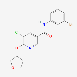 molecular formula C16H14BrClN2O3 B2512603 N-(3-bromophenyl)-5-chloro-6-(oxolan-3-yloxy)pyridine-3-carboxamide CAS No. 1904343-89-0