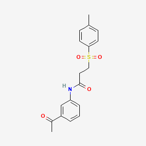 molecular formula C18H19NO4S B2512626 N-(3-acetylphenyl)-3-(4-methylbenzenesulfonyl)propanamide CAS No. 442530-92-9