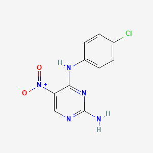 molecular formula C10H8ClN5O2 B2512643 N4-(4-chlorophenyl)-5-nitropyrimidine-2,4-diamine CAS No. 103030-49-5