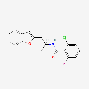 molecular formula C18H15ClFNO2 B2512646 N-[1-(1-benzofuran-2-yl)propan-2-yl]-2-chloro-6-fluorobenzamide CAS No. 2034294-02-3