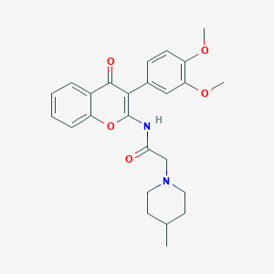 molecular formula C25H28N2O5 B2512698 N-[3-(3,4-dimethoxyphenyl)-4-oxo-4H-chromen-2-yl]-2-(4-methylpiperidin-1-yl)acetamide CAS No. 883962-98-9