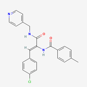 molecular formula C23H20ClN3O2 B2512724 N-((Z)-2-(4-chlorophenyl)-1-{[(4-pyridinylmethyl)amino]carbonyl}ethenyl)-4-methylbenzamide CAS No. 406710-85-8