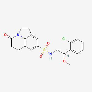 molecular formula C20H21ClN2O4S B2512734 N-[2-(2-chlorophenyl)-2-methoxyethyl]-11-oxo-1-azatricyclo[6.3.1.0^{4,12}]dodeca-4(12),5,7-triene-6-sulfonamide CAS No. 1795442-55-5