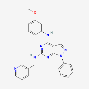 molecular formula C24H21N7O B2512759 N4-(3-methoxyphenyl)-1-phenyl-N6-[(pyridin-3-yl)methyl]-1H-pyrazolo[3,4-d]pyrimidine-4,6-diamine CAS No. 955338-00-8