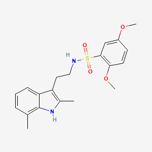 molecular formula C20H24N2O4S B2512791 N-[2-(2,7-dimethyl-1H-indol-3-yl)ethyl]-2,5-dimethoxybenzene-1-sulfonamide CAS No. 682762-81-8