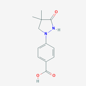molecular formula C12H14N2O3 B025128 4-(4,4-Dimethyl-3-oxo-pyrazolidin-1-YL)-benzoic acid CAS No. 107144-30-9
