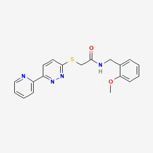 molecular formula C19H18N4O2S B2512810 N-(2-methoxybenzyl)-2-((6-(pyridin-2-yl)pyridazin-3-yl)thio)acetamide CAS No. 894004-71-8