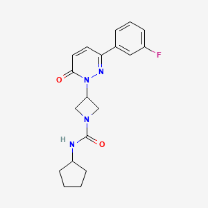 molecular formula C19H21FN4O2 B2512812 N-cyclopentyl-3-[3-(3-fluorophenyl)-6-oxo-1,6-dihydropyridazin-1-yl]azetidine-1-carboxamide CAS No. 2380176-88-3
