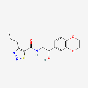 molecular formula C16H19N3O4S B2512848 N-(2-(2,3-dihydrobenzo[b][1,4]dioxin-6-yl)-2-hydroxyethyl)-4-propyl-1,2,3-thiadiazole-5-carboxamide CAS No. 2034606-61-4