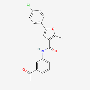 molecular formula C20H16ClNO3 B2512849 N-(3-acetylphenyl)-5-(4-chlorophenyl)-2-methylfuran-3-carboxamide CAS No. 876873-74-4