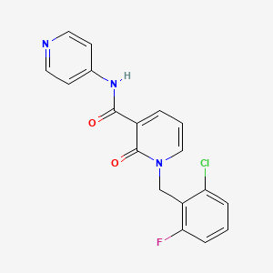 molecular formula C18H13ClFN3O2 B2512854 1-(2-chloro-6-fluorobenzyl)-2-oxo-N-(pyridin-4-yl)-1,2-dihydropyridine-3-carboxamide CAS No. 941989-18-0