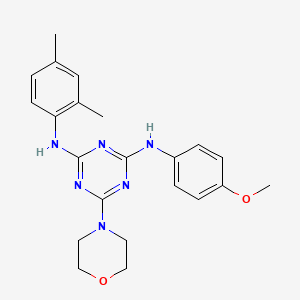 molecular formula C22H26N6O2 B2512858 N-(2,4-dimethylphenyl)-N'-(4-methoxyphenyl)-6-(morpholin-4-yl)-1,3,5-triazine-2,4-diamine CAS No. 946208-88-4