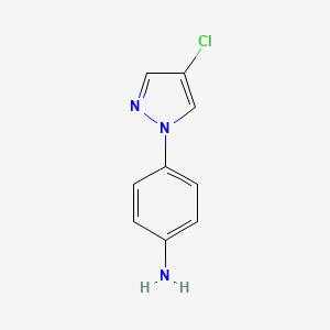 molecular formula C9H8ClN3 B2512860 4-(4-chloro-1H-pyrazol-1-yl)aniline CAS No. 112738-17-7