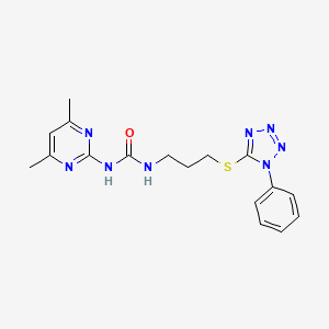 1-(4,6-dimethylpyrimidin-2-yl)-3-(3-((1-phenyl-1H-tetrazol-5-yl)thio)propyl)urea