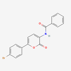 molecular formula C18H12BrNO3 B2512869 N-[6-(4-bromophenyl)-2-oxopyran-3-yl]benzamide CAS No. 478043-21-9