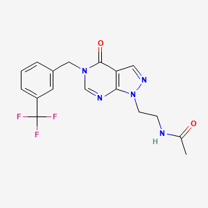 N-(2-(4-oxo-5-(3-(trifluoromethyl)benzyl)-4,5-dihydro-1H-pyrazolo[3,4-d]pyrimidin-1-yl)ethyl)acetamide