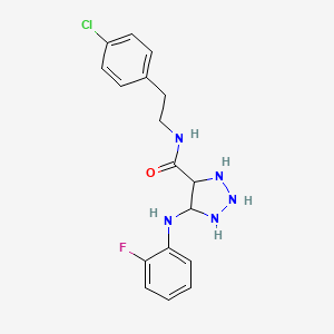 molecular formula C17H15ClFN5O B2512873 N-[2-(4-chlorophenyl)ethyl]-5-(2-fluoroanilino)triazolidine-4-carboxamide CAS No. 1291870-51-3