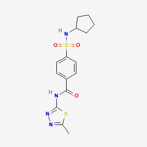 4-(cyclopentylsulfamoyl)-N-(5-methyl-1,3,4-thiadiazol-2-yl)benzamide