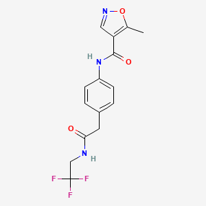 5-methyl-N-(4-(2-oxo-2-((2,2,2-trifluoroethyl)amino)ethyl)phenyl)isoxazole-4-carboxamide