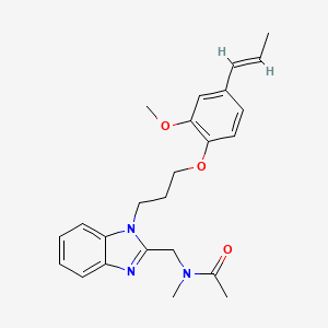 molecular formula C24H29N3O3 B2512963 N-{[1-(3-{2-methoxy-4-[(1E)-prop-1-en-1-yl]phenoxy}propyl)-1H-1,3-benzodiazol-2-yl]methyl}-N-methylacetamide CAS No. 924820-16-6