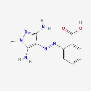 molecular formula C11H12N6O2 B2512978 2-[(2Z)-2-(3,5-diimino-1-methylpyrazolidin-4-ylidene)hydrazinyl]benzoic acid CAS No. 896061-46-4