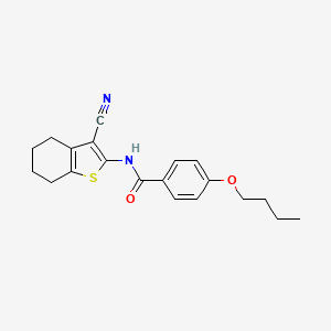 molecular formula C20H22N2O2S B2512982 4-butoxy-N-(3-cyano-4,5,6,7-tetrahydro-1-benzothiophen-2-yl)benzamide CAS No. 312917-16-1