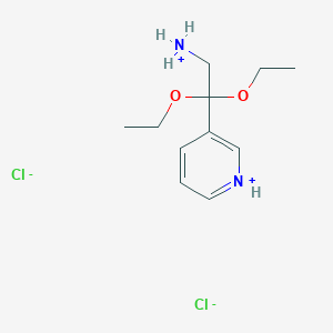 molecular formula C11H20Cl2N2O2 B025130 (2,2-Diethoxy-2-pyridin-1-ium-3-ylethyl)azanium;dichloride CAS No. 107445-24-9